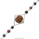 4 Mukhi Rudraksha Silver Bracelet