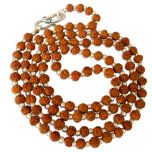 4mm Rudraksha Silver Mala Necklace | Small 5 Mukhi Rudraksha Beads Necklace with silver Accessories