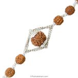 5 Mukhi Rudraksha Silver Bracelet | Five Mukhi Rudraksha Nepal and Java Beads Silver Bracelet | Panch Mukhi Rudraksha Beads wrist Bracelet with Silver Caps