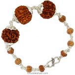 7 Mukhi Rudraksha mala Bracelet in Silver for Saturn | Seven / Saat Mukhi Nepal Rudraksha Beads Bracelet with Silver Caps and Links | Original & Energised 7 Mukhi