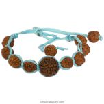 7 Mukhi Rudraksha Thread Bracelet | Saat Mukhi Rudraksha Bead wrist band | Nepal Seven Mukhi Rudraksha Wrist Bracelet with 5 ( Five ) Mukhi Beads Size 9 mm