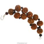 7 Mukhi Saturn Bracelet | Seven Mukhi Nepal Rudraksha with Red Sandalwood Beads and Silver Accessories | Energised Saat Mukhi Wrist Bracelet  for Meditation