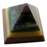 7 Chakra Gemstone Pyramid, 7 Chakra Healing Stone Pyramid, Seven Chakra Crystal Pyramid for Energy and Healing