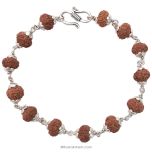 7 Mukhi Bracelet for Saturn | Seven / Saat Mukhi Rudraksha Bracelet with Silver Caps and Links | 7 faced Rudraksha Silver Bracelet | Original & Energised 9mm Beads of 7 / Saat Mukhi