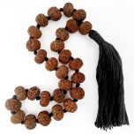  7 Mukhi Rudraksha Indonesian Beads Japa Mala | Seven Mukhi Japa Mala | Energised Original Saat Mukhi Rudraksha 27 Beads Japa mala for Saturn, 7 Mukhi Wrist Mala, Saat Mukhi Mala Bracelet