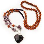  Amethyst and Rudraksha Necklace