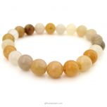 Yellow Aventurine Gemstone Bracelet In Elastic | Smooth Round Aventurine Stone Beads Hand Bracelet | Reiki & Chakra Bracelet