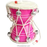 DAMROO - Damru - 5 Inches Pink, Monkey Talking Drum, Indian Traditional Musical Drum Damru, Vintage Drum 2 sided, Lord SHIVA Drum, Damaru, Hand Percussion