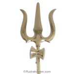 5 Feet Brass Trishul with Damroo | Brass Trident with Monkey Talking Drum | Lord Shiva's Trident | Trishool