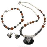 Black Onyx - Rudraksha Jewelry Set