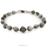  White Vaijanti Bracelet| Vaijanti Seed Beads Silver Bracelet, Job's Tears Beads Krishna Bracelet with Silver Accessories