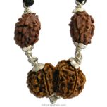  Family Bliss Power Pendant | A Combination Of 2 Mukhi Rudraksha With Gauri Shankar Rudraksha Bead In Silver Pendant | Harmony and Happy Marriage