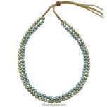 Grey and Golden Pearl Beads Necklace, Two lines Pearl Mala Necklace, Designer Necklace, Moti ki Mala