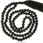 6 mm Natural Black Agate - Hakik Mala | Original Black Agate ( Hakik ) Stone Necklace with Tassel