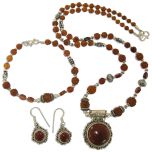 Hessonite - Rudraksha Jewelry Set
