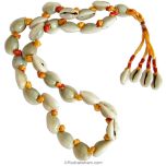Kauri Japa Mala in Silk Mauli ( Moli ), Cowries Japa Mala, Cowry japa mala, Shell mala in Silk thread with hanging Kauri tassel 27 + 1 Beads