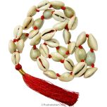 Kauri Mala Rosary, Original Shell Mala Necklace, Cowries Japa Mala, Cowry japa mala, Kaudi mala in Red thread with tassel 36 + 1 Beads