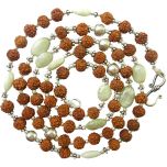  Ketu Mala | Rudraksha Beads - Cat's Eye Gemstone Beads Combination Mala Rosary,  Ketu ( Dragon's Tail ) Necklace with Silver accessories