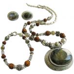 Labradorite - Rudraksha Jewelry Set