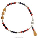 Lapis Lazuli and Red Coral Anklet