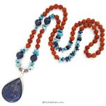 Lapis Lazuli - Turquoise - Rudraksha Necklace