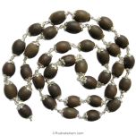 Lotus Seed Mala in Silver Caps | Buy Natural 36 + 1 Lotus Seed Beads Japa Mala Necklace | Kamal Gatta Beads Mala Rosary in Silver Wire and Caps