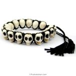 Narmund Bracelet / Skull Bracelet in Thread, Skull Bone Bracelet, Adjustable Mund Bracelet in Thread, Goddess Kali Thread Bracelet