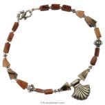 Orange and Brown Stone Anklet