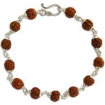 Pathri Rudraksha Charm Bracelet | Chikna Beads Rudraksha Bracelet with Silver Caps and wire | High Quality Smooth Java Rudraksha Beads Bracelet