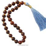  Red Chandan Japa Mala | 27 Beads Red Sandalwood Hand knotted Prayer Mala | Plain Round Smooth Rakta Chandan Wrist Mala | Red Sandalwood Beads Japa Mala Rosary 
