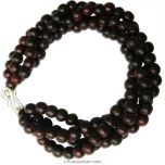 Red Sandalwood Bracelet | Red Chandan Beads 4 Lines Bracelet Wrist Mala with Silver Hook | Rakta - Lal Chandan 4 Strands Thread Bracelet