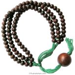 Red Sandalwood Beads Mala Bracelet | Plain Round Smooth Rakta Chandan Wrist Mala | 3 lines Lal Chandan Red Chandan adjustable Hand Band - 6mm