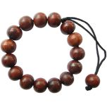 15mm Red Sandalwood Beads Mala Bracelet | Plain Round Smooth Rakta Chandan Wrist Mala Bracelet 
