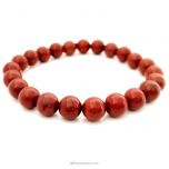  Red Jasper Gemstone Bracelet In Elastic