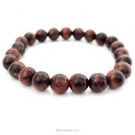 Red Tiger Eye Bracelet In Elastic