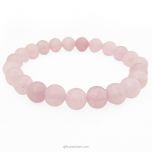 Rose Quartz Gemstone Bracelet In Elastic