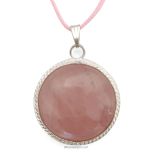 Rose Quartz Stone Pendant Necklace, Original Rose Quartz Pendant in Metal | Rose Quartz Crystal Gemstone Reiki & Chakra Pendant