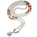 Rudraksha Sphatik Mala with Tortoise Silver Pendant | Diamond Cut Crystal Quartz Mala with Silver accessories