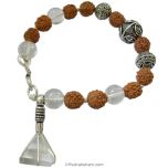 Rudraksha and Sphatik Pyramid Bracelet