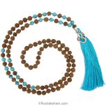  Rudraksha and Turquoise Necklace