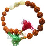 Rudraksha Beads and Cat's Eye Gemstone Bracelet, Hand knotted Thread Bracelet with Silver Hook, Ketu Planet Gemstone - Cat's Eye