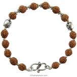 Rudraksha Education Bracelet in Silver accessories | 4 / Four Mukhi Rudraksha | 6 / Six Mukhi Rudraksha | Saraswati Bracelet With Java Rudraksha Beads