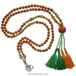  Rudraksha Malachite Carnelian Necklace