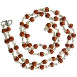 5mm Rudraksha 54 Beads Silver Mala | To Control Blood Pressure and Diabetes