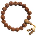 10mm Rudraksha Beads and Sandalwood Chandan Beads Mala Bracelet | Sandalwood Rudraksha Thread Bracelet