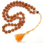 Wholesale Pack of 5 Mukhi Rudraksha Mala 10 mm, Five faced Mala Necklace 54 + 1 Beads, Paanch Mukhi Mala with Adjustable Thread