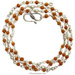 Rudrani Mala Silver | 54 beads Rudrani Beads Mala Necklace in Silver Wire and Links with Silver accessories