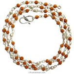 Rudrani Mala Silver | 54 beads Rudrani Beads Mala Necklace in Silver Wire and Links with Silver accessories