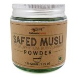 Safed Musli Powder ( Chlorophytum Borivilianum ), White Musli Powder, 100% Pure and Natural Safed Musali Root Powder 150 Grams Glass Jar