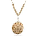 Sea Shell Pendant In Silver with Hand Woven Cord, Seashell Jewelry, Unique Beach Jewelry, Elegant Bridal Gift